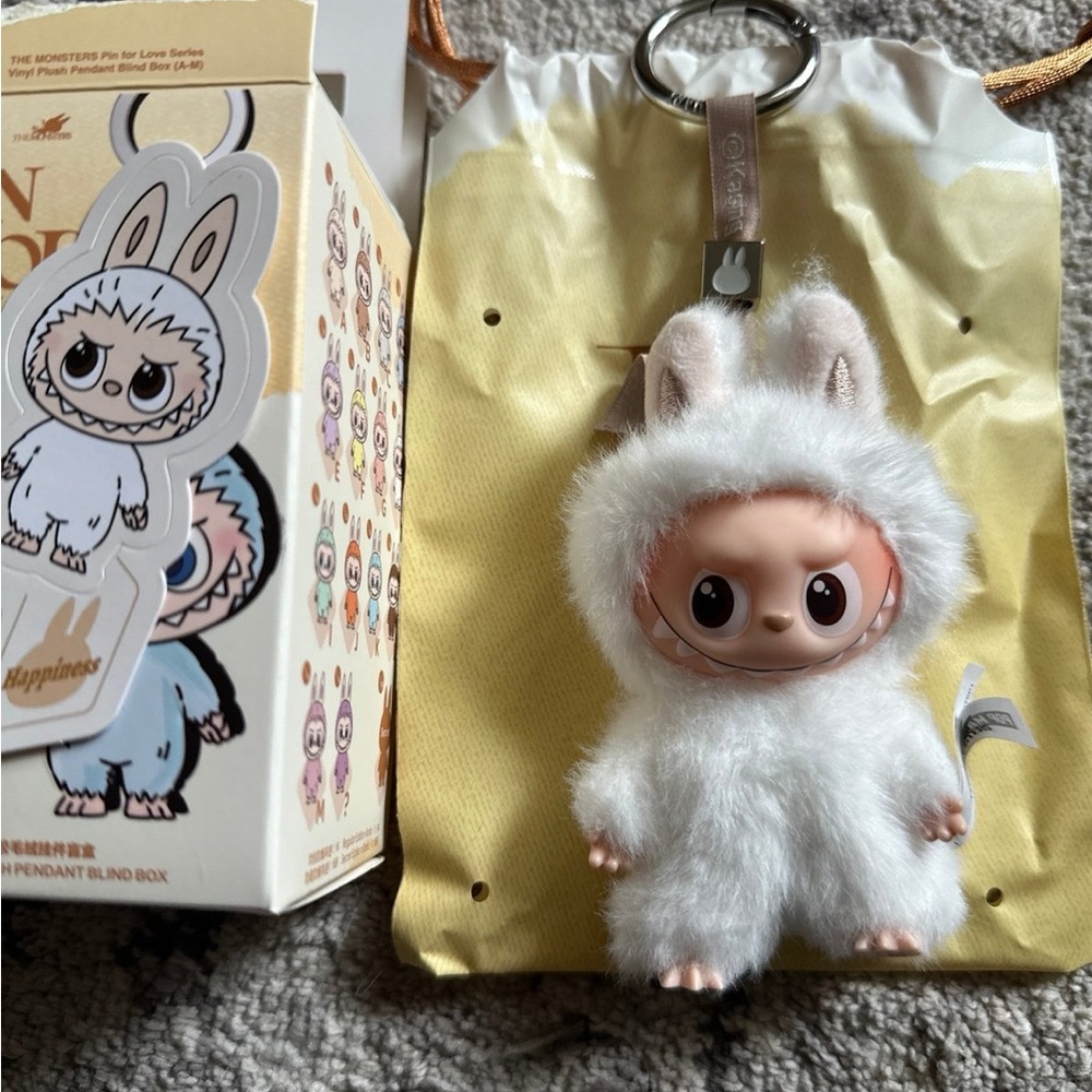 POP MART Labubu Pin for Love Plush Pendant – Opened “H” – 100% Authentic
